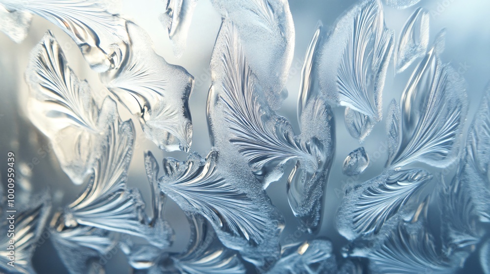 Aufkleber abstract frosty pattern on a window pane.