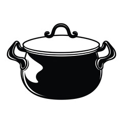 Cauldron silhouette vector.
