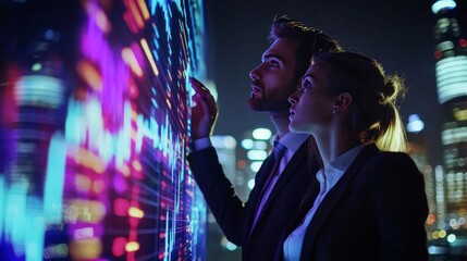 Hologram charts leave businesspeople scratching heads.