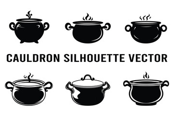 Cauldron silhouette vector.