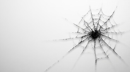 Fototapeta premium Intricate spider web against a minimalist background