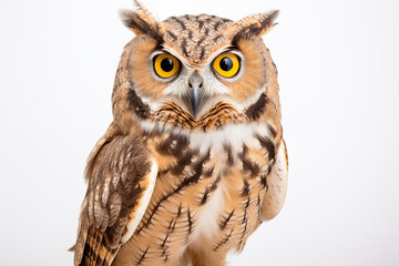 Fototapeta premium Owl over isolated white background. Animal