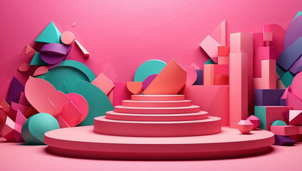 Vibrant 3D Geometric Background