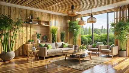 Fototapeta premium Transform your living space with innovative bamboo design ideas, embracing eco-friendly and natural elements for a