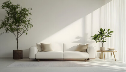 Minimalist Living Room with White Sofa