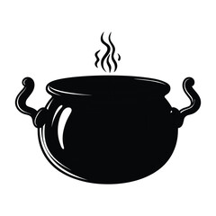 Cauldron silhouette vector.