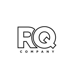 Obraz premium Letter R and Q, RQ logo design template. Minimal monogram initial based logotype.