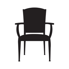 Fototapeta premium Chair silhouette vector art illustration with white background.