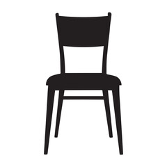 Chair silhouette vector art illustration with white background.