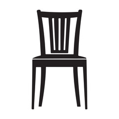 Chair silhouette vector art illustration with white background.