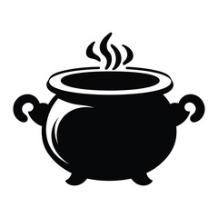 Cauldron silhouette vector.