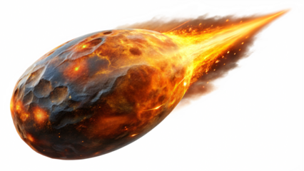 a meteor, isolated on white background