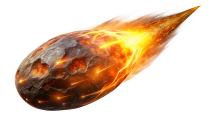 a meteor, isolated on white background