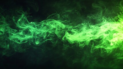 Obraz premium Green Smoke on Black Background