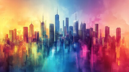 Fototapeta premium Vibrant Abstract Cityscape