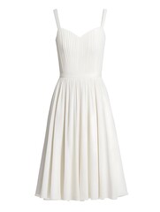 Elegant White Pleated Dress with Straps.