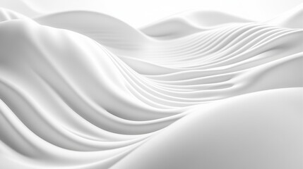 Obraz premium Abstract Waves of Draped White Fabric