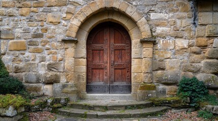 Fototapeta premium Medieval Stone Church Entrance