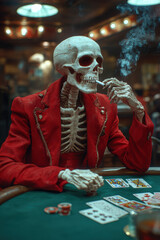 Smoking Skeleton Gambler