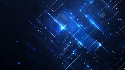 Futuristic Blue Digital Grid
