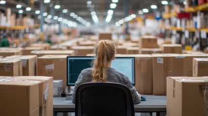 Warehouse Worker Managing Inventory