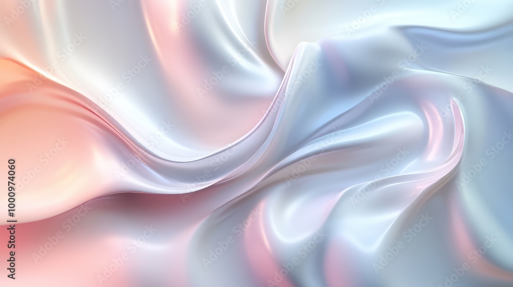 Poster a dynamic 3d abstract of face cream in motion, creating ripples and splashes in a luxurious color gr