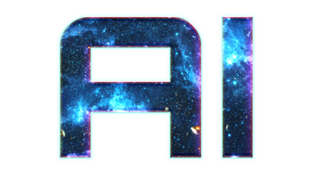 AI text png blue typography word
