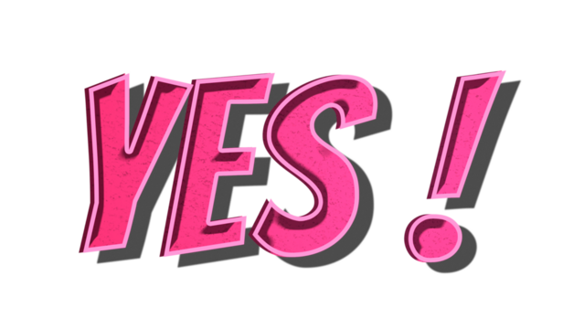 Yes! retro style shadow typography - Powered by Adobe