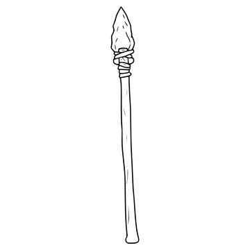 recommend clip art: ancient spear stone illustration hand drawn outline vector