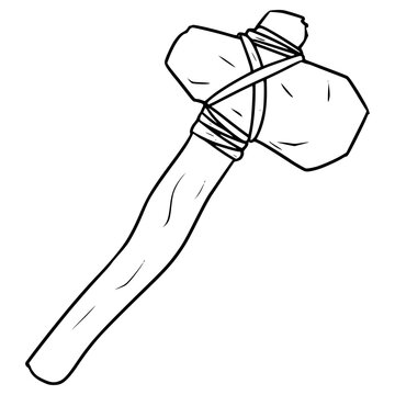 recommend clip art: axe stone illustration hand drawn outline vector