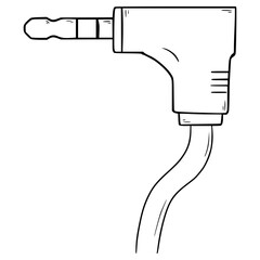 audio jack illustration hand drawn outline vector