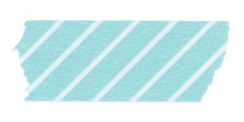 Stripe washi tape png clipart, blue pattern on transparent background