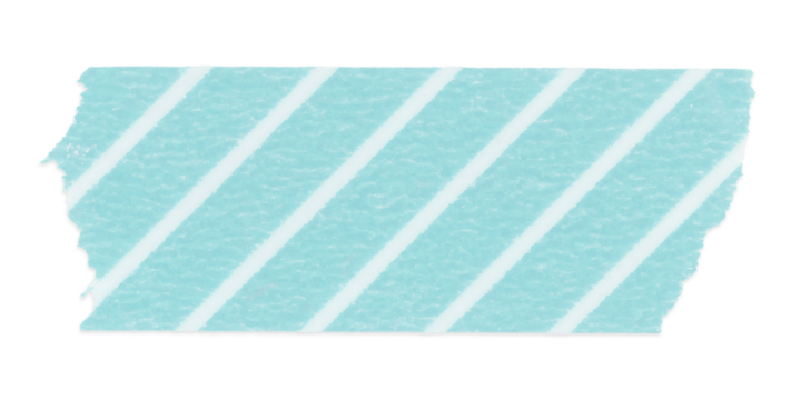 Stripe washi tape png clipart, blue pattern on transparent background