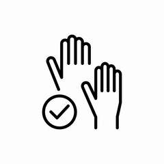 hand up vote icon sign vector