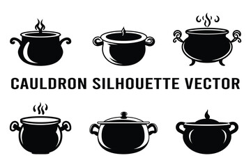 Cauldron silhouette vector.