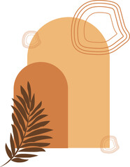 Brown yellow simple minimalist modern boho vector design