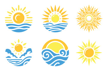 sun and sea vector icon , sun and sea vector illustration