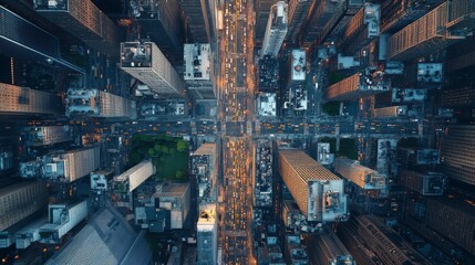 Naklejka premium Stunning Aerial View of a Bustling Cityscape
