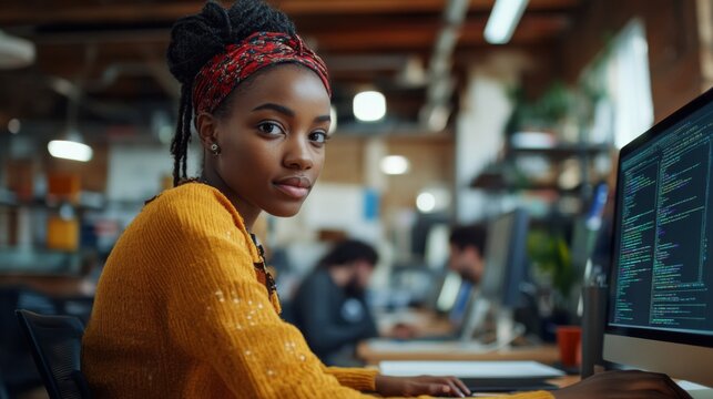 Young Female Software Engineer at Work