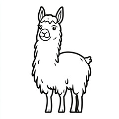 Fototapeta premium Beautiful Llama Coloring Page, Alpaca Colouring Design for Your Corporate Books and Business Graphic Resource or Creative Project, Ai Generative
