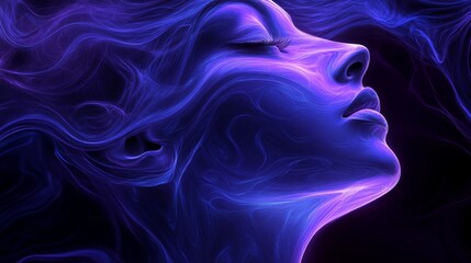 Fototapeta premium Ethereal Neon Portrait