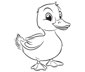 Duck and ducklings, Outline baby duck, Cute baby duck vector