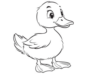 Duck and ducklings, Outline baby duck, Cute baby duck vector