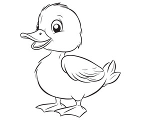 Duck and ducklings, Outline baby duck, Cute baby duck vector