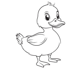 Duck and ducklings, Outline baby duck, Cute baby duck vector
