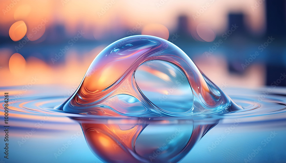Aufkleber Light blue abstract transparent object that blends seamlessly into its background