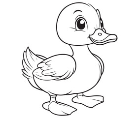 Duck and ducklings, Outline baby duck, Cute baby duck vector