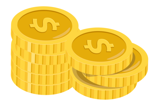 PNG coin stack money financial transparent background