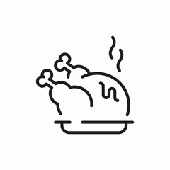 chiken baked whole icon sign vector