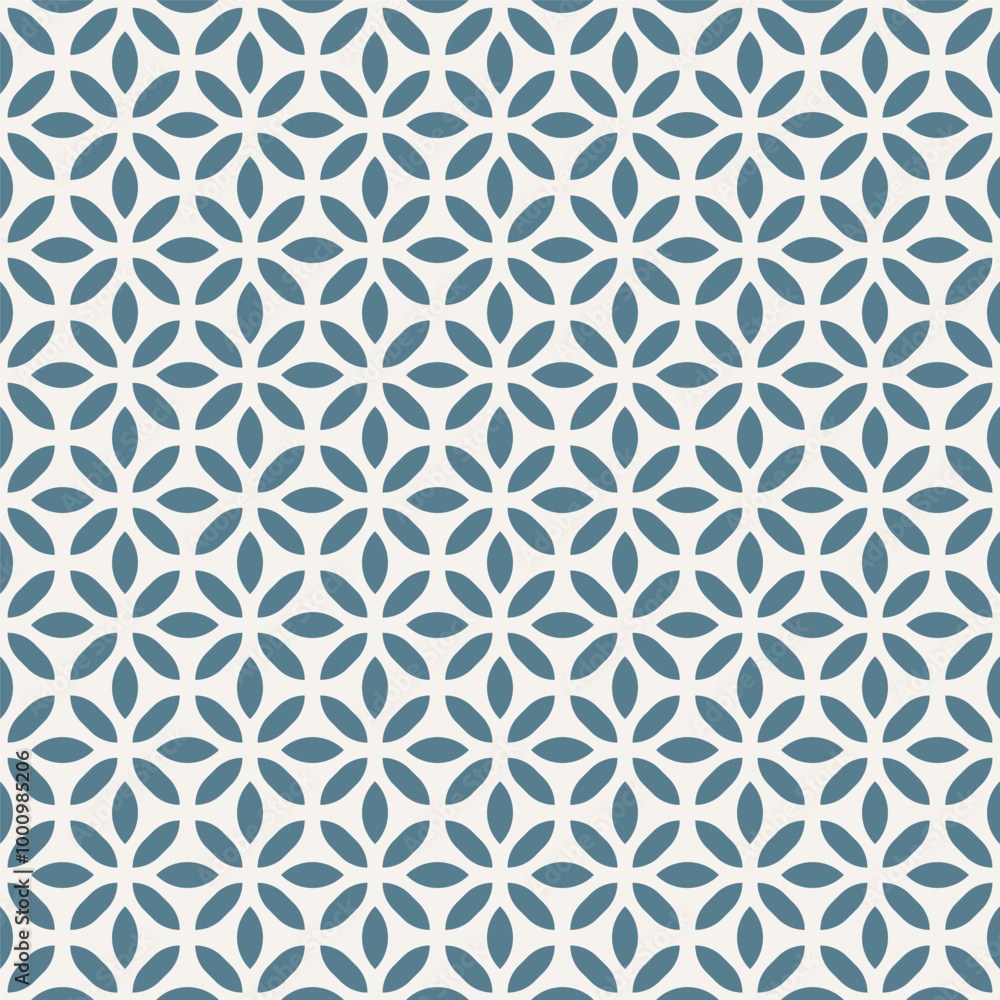 Poster geometric leaf shape seamless pattern green and beige color vector mosaic template